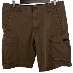 Wrangler Brown Cargo Shorts Mens Size 36 Stretch Waist